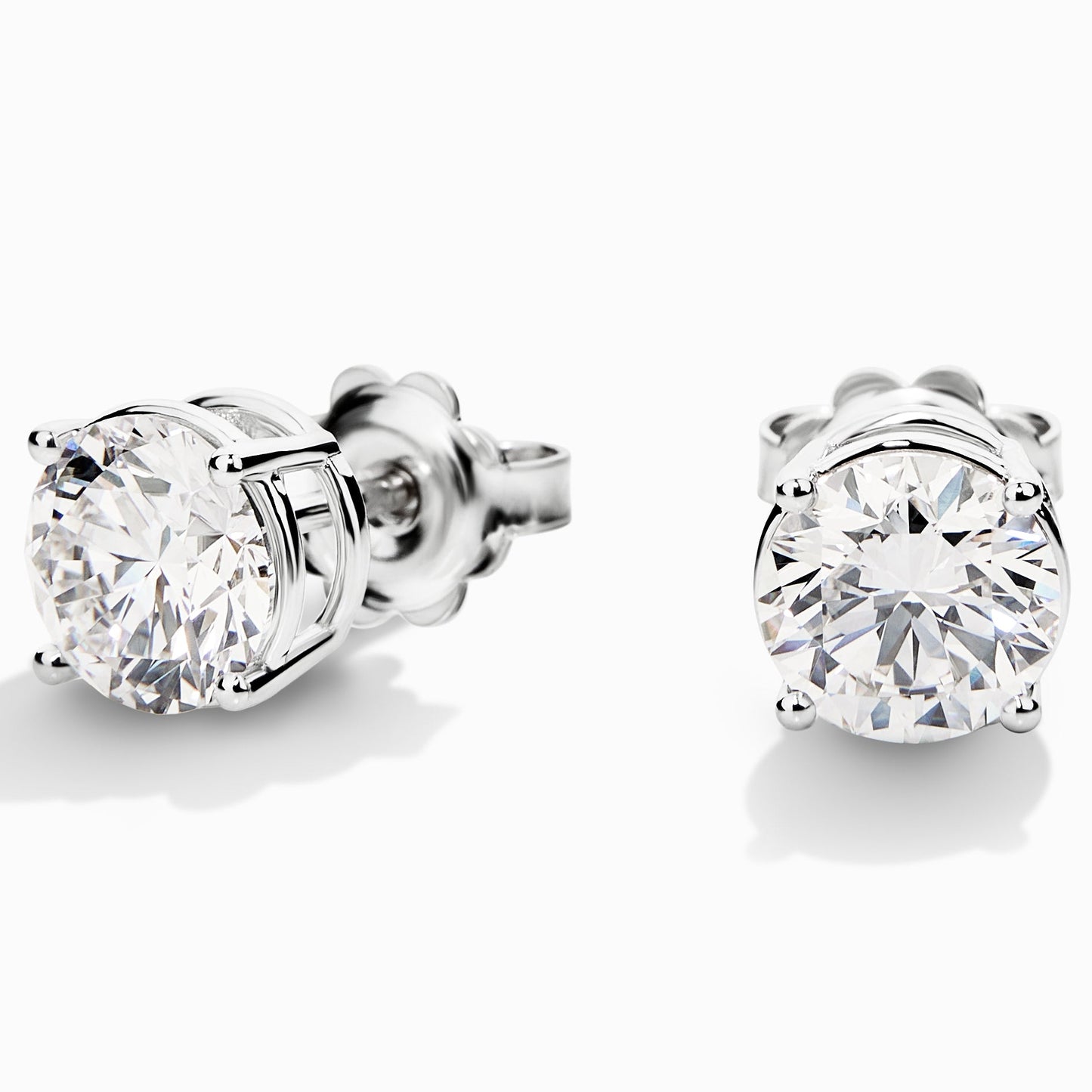 Round Diamond Stud Earrings (3.00ct) in White Gold