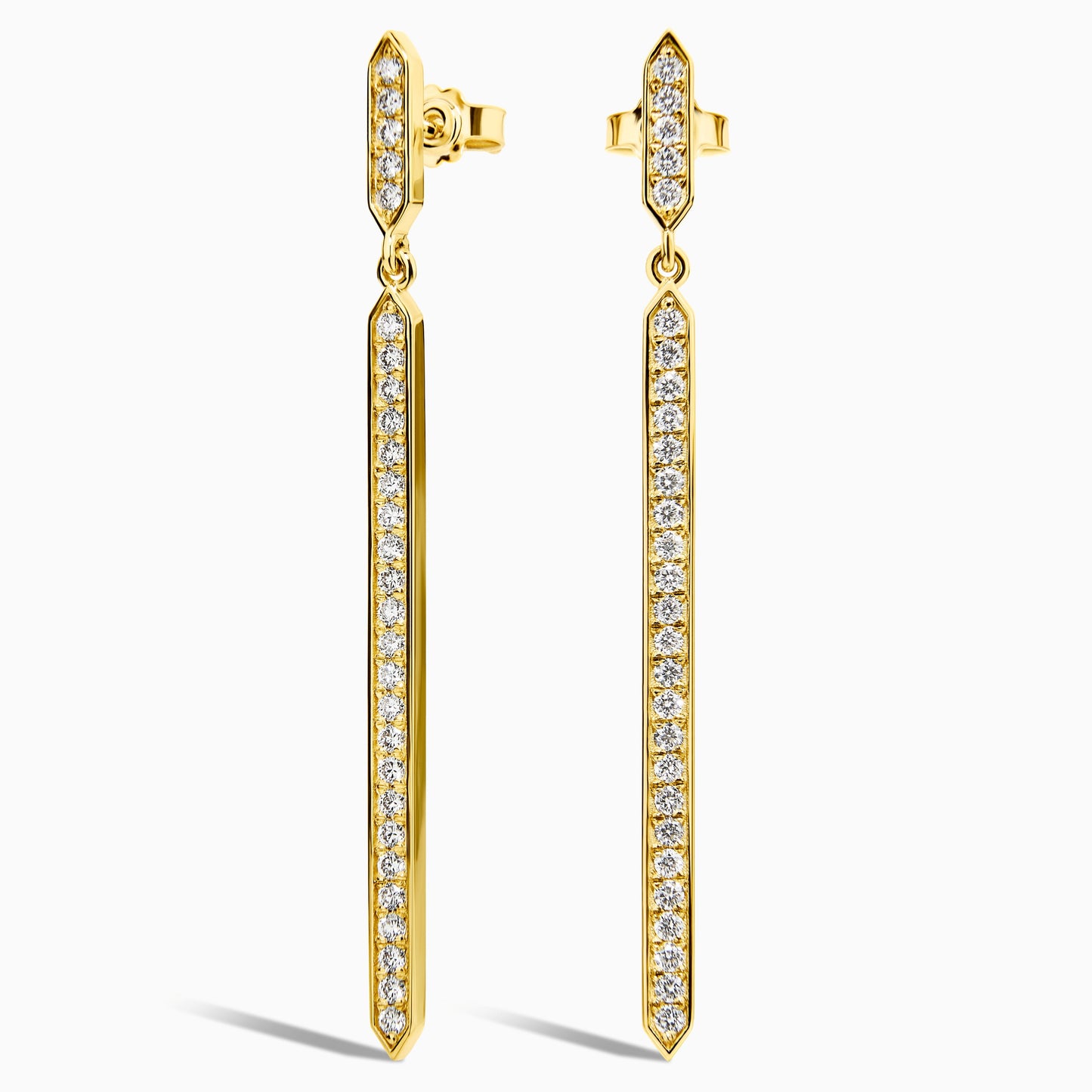 Diamond Bar Drop Earrings (0.70ct) in Yellow Gold