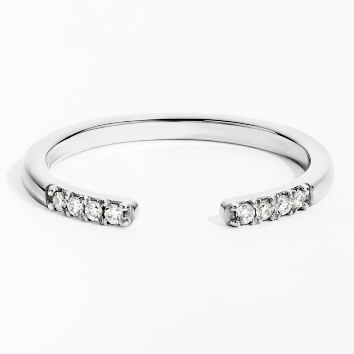 Open Band Diamond Ring (0.08ct) in White Gold