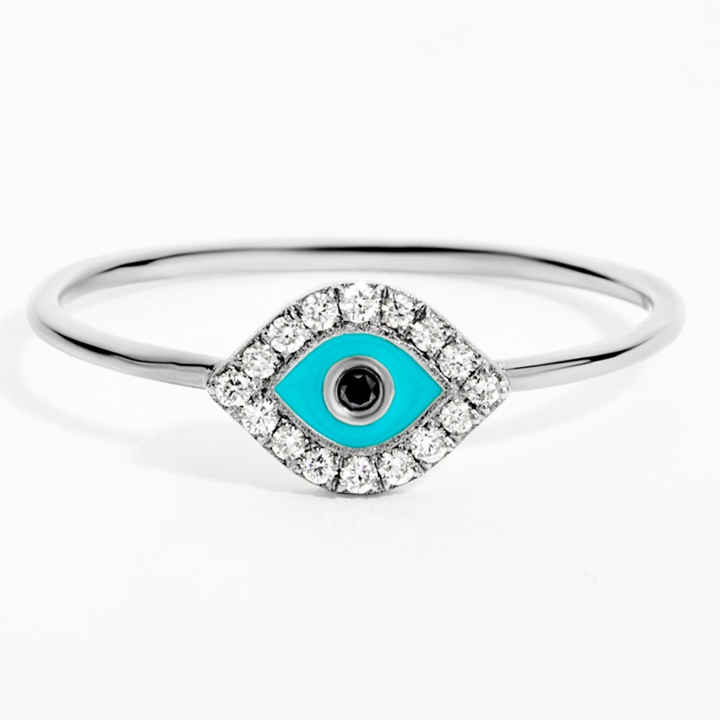 Eye One Diamond Ring (0.08ct) in White Gold
