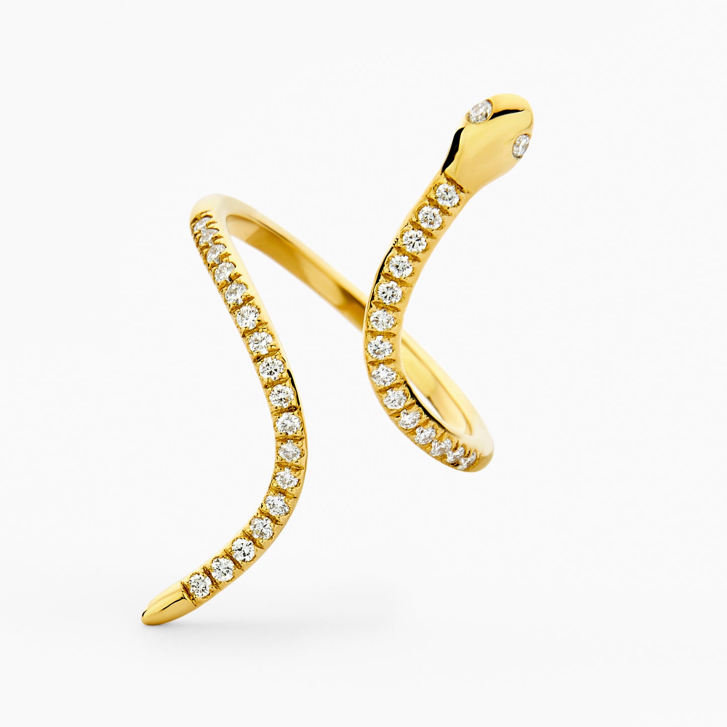 Snake Diamond Ring (0.34ct) in Yellow Gold