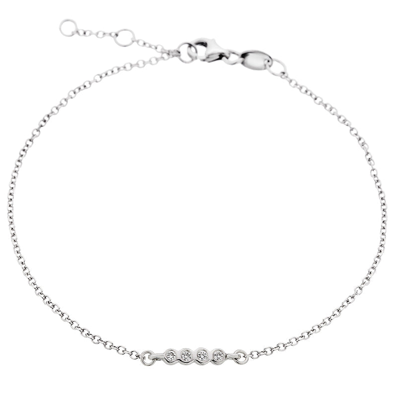 Four Diamonds Bracelet in 18K White Gold