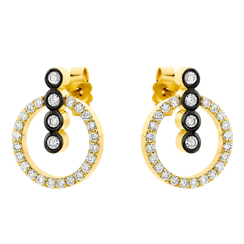 Crown 0.48ct Diamond Earrings in 18K Yellow Gold