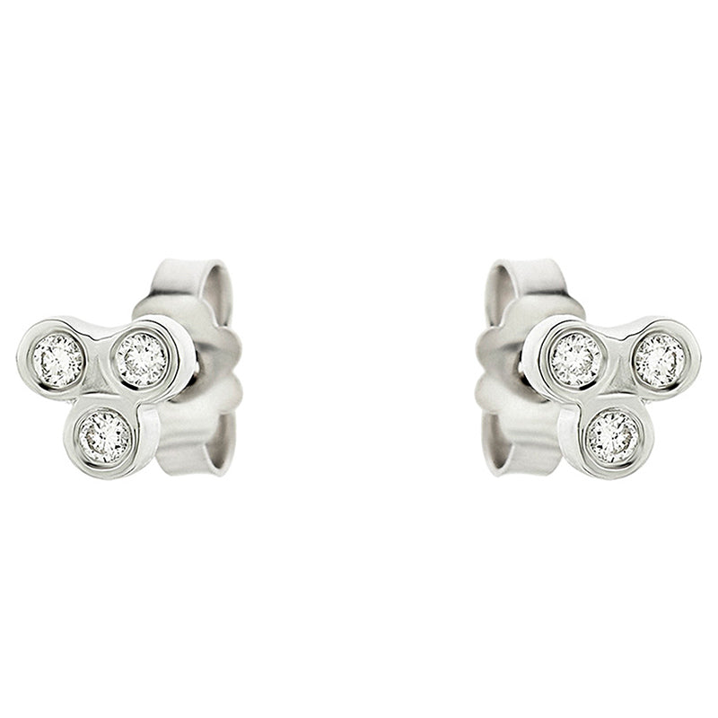 Triade Diamond Earrings in 18K White Gold