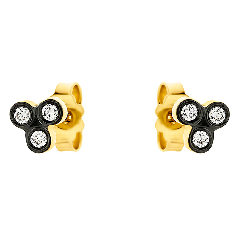 Triade Diamond Earrings in 18K Yellow Gold