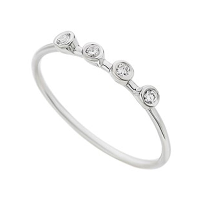 Four Diamonds Ring in 18K White Gold