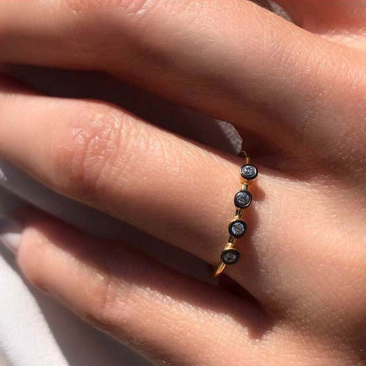 Four Diamonds Ring in 18K Yellow Gold