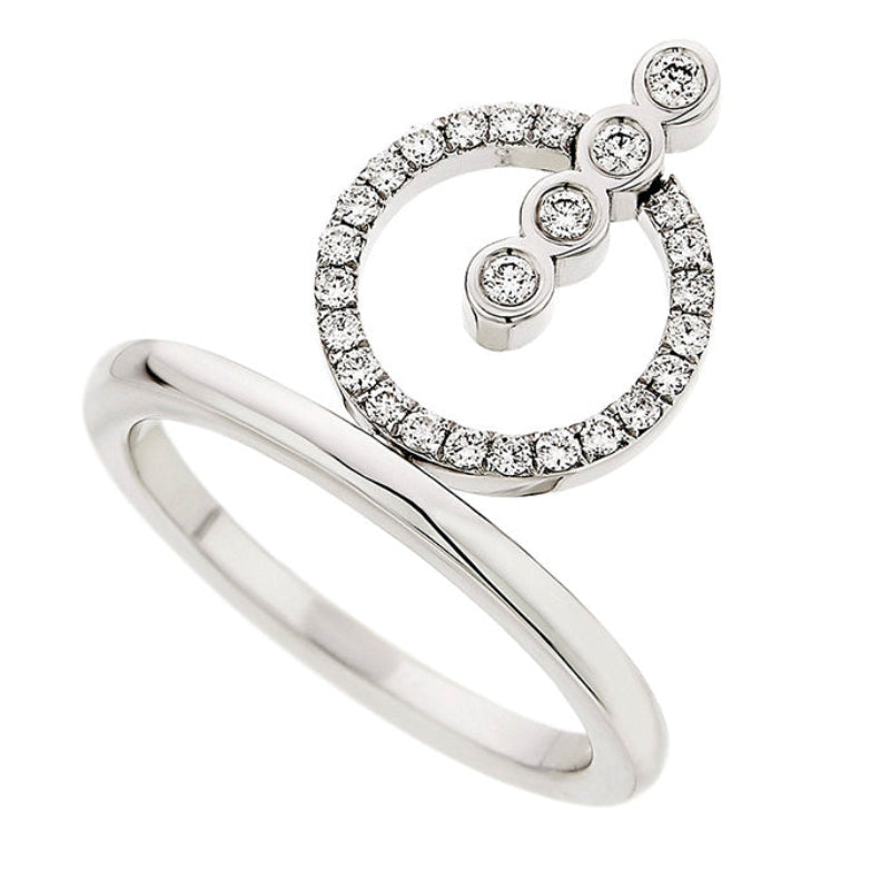 Queen's Crown Diamond Ring (0.24ct) in White Gold