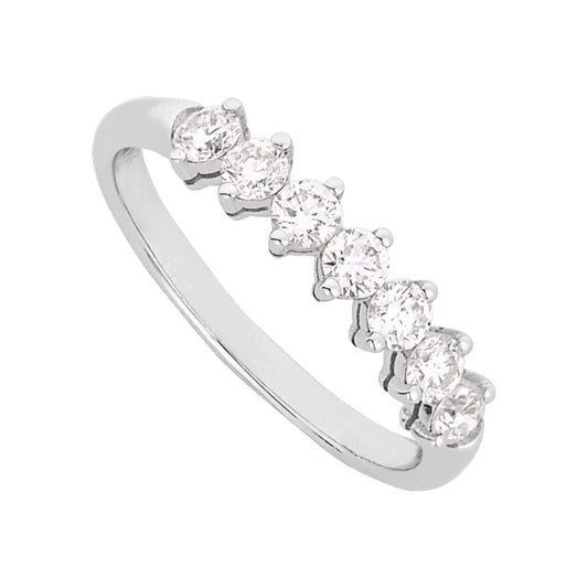 Seven Diamond Half-Eternity Ring (0.56ct) in White Gold