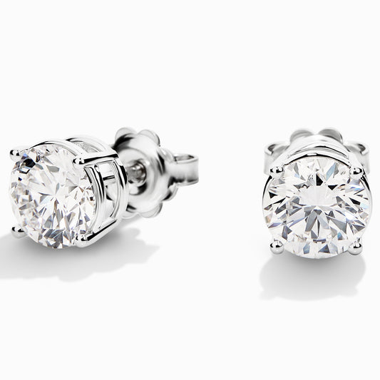Round Diamond Stud Earrings (3.00ct) in White Gold