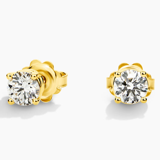Round Diamond Stud Earrings (1.00ct) in Yellow Gold