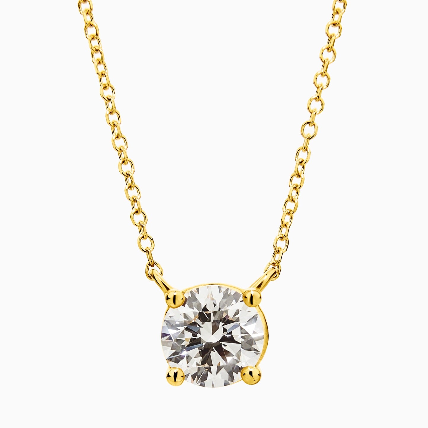 Round Diamond Solitaire Necklace (0.50ct) in Yellow Gold