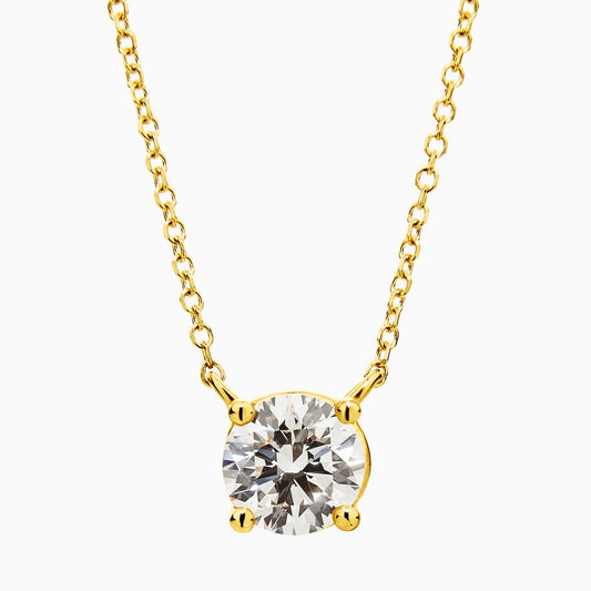 Round Diamond Solitaire Necklace (0.50ct) in Yellow Gold