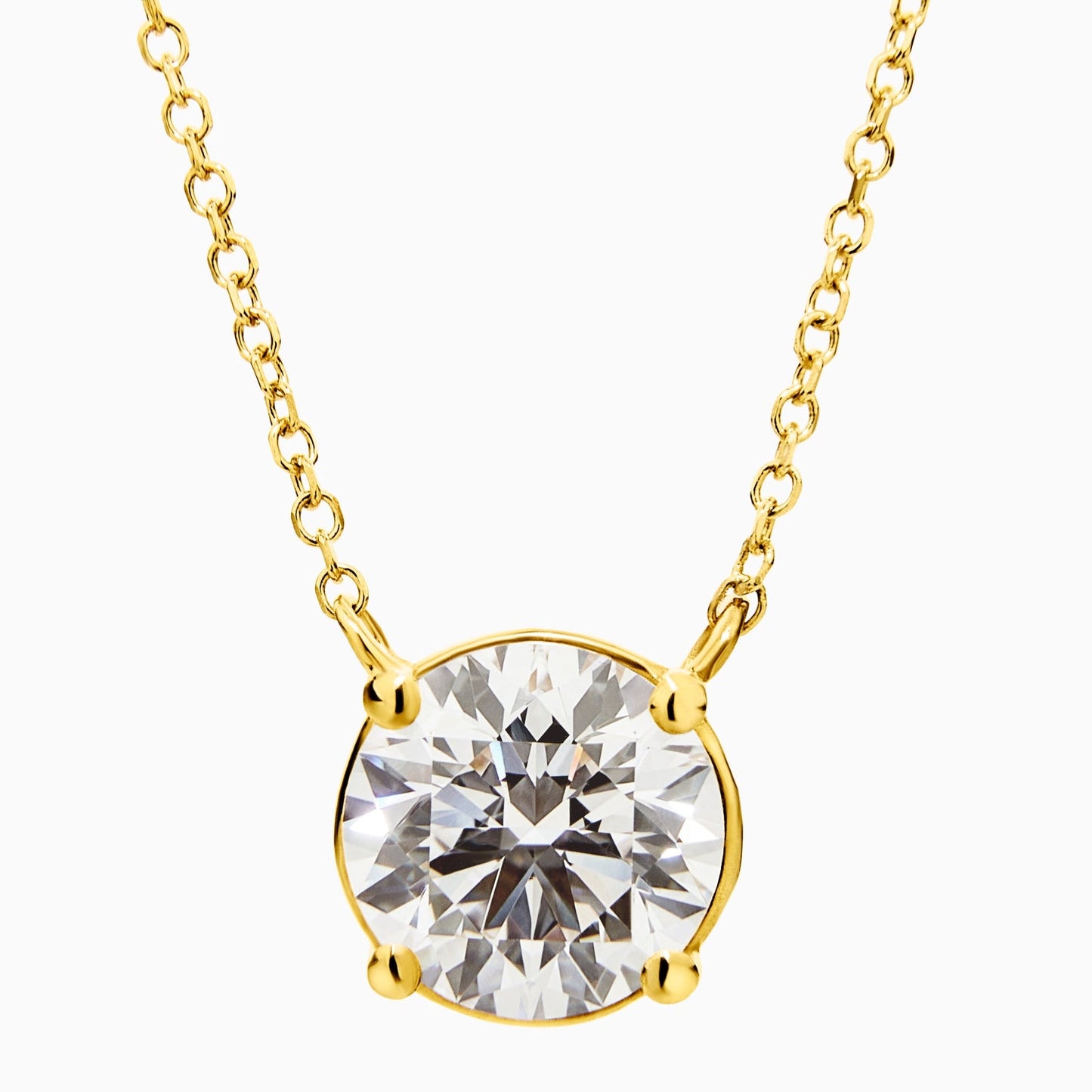 Round Diamond Solitaire Necklace (1.50ct) in Yellow Gold
