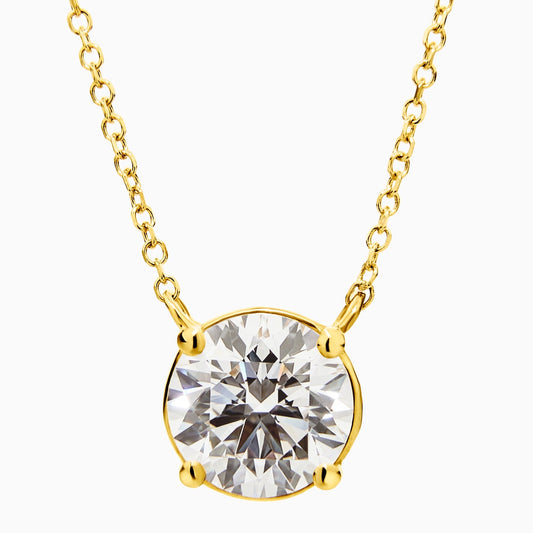 Round Diamond Solitaire Necklace (1.50ct) in Yellow Gold