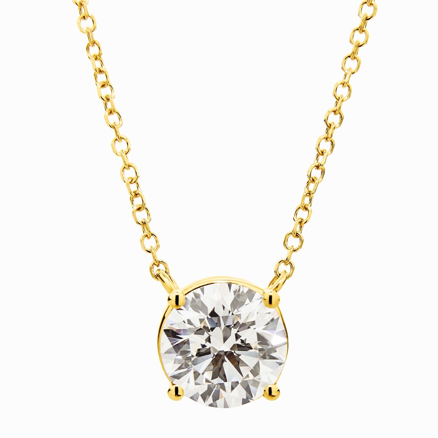 Round Diamond Solitaire Necklace (1.00ct) in Yellow Gold