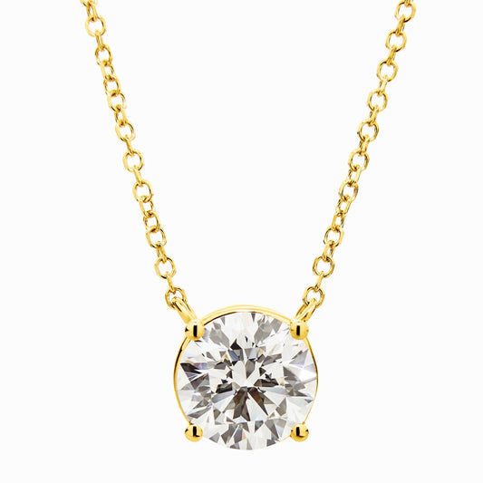 Round Diamond Solitaire Necklace (1.00ct) in Yellow Gold