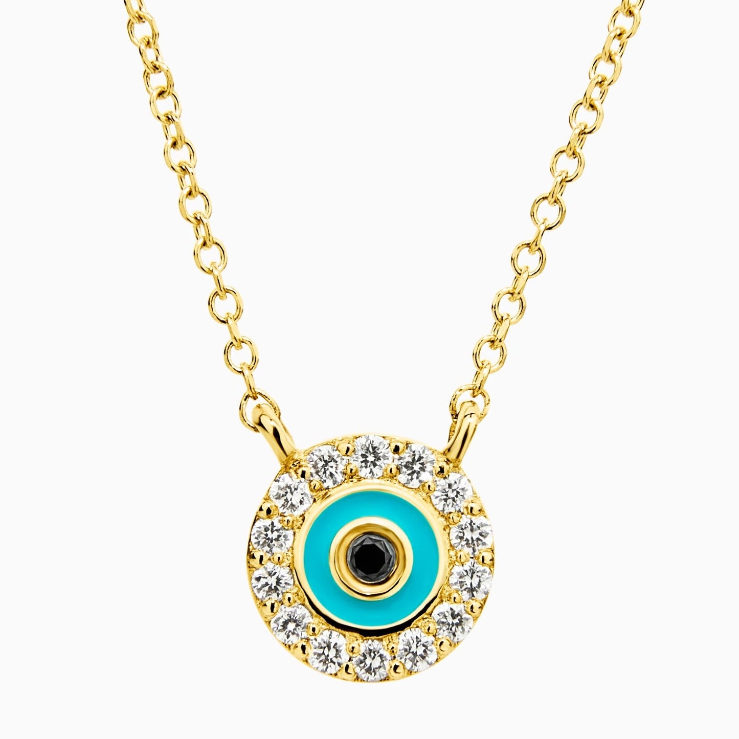 Round Eye One Diamond Necklace (0.07ct) in Yellow Gold