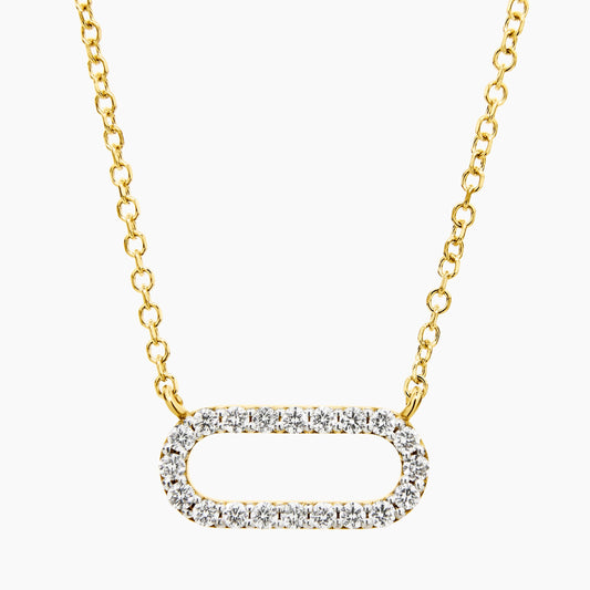 Diamond Oval Link Necklace (0.20ct) in Yellow Gold