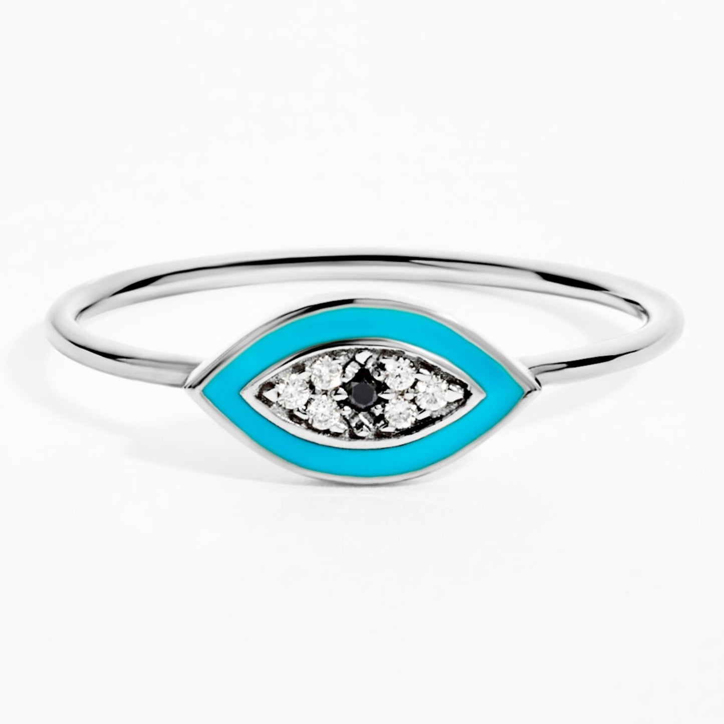 Eye Two Diamond Ring (0.03ct) in White Gold