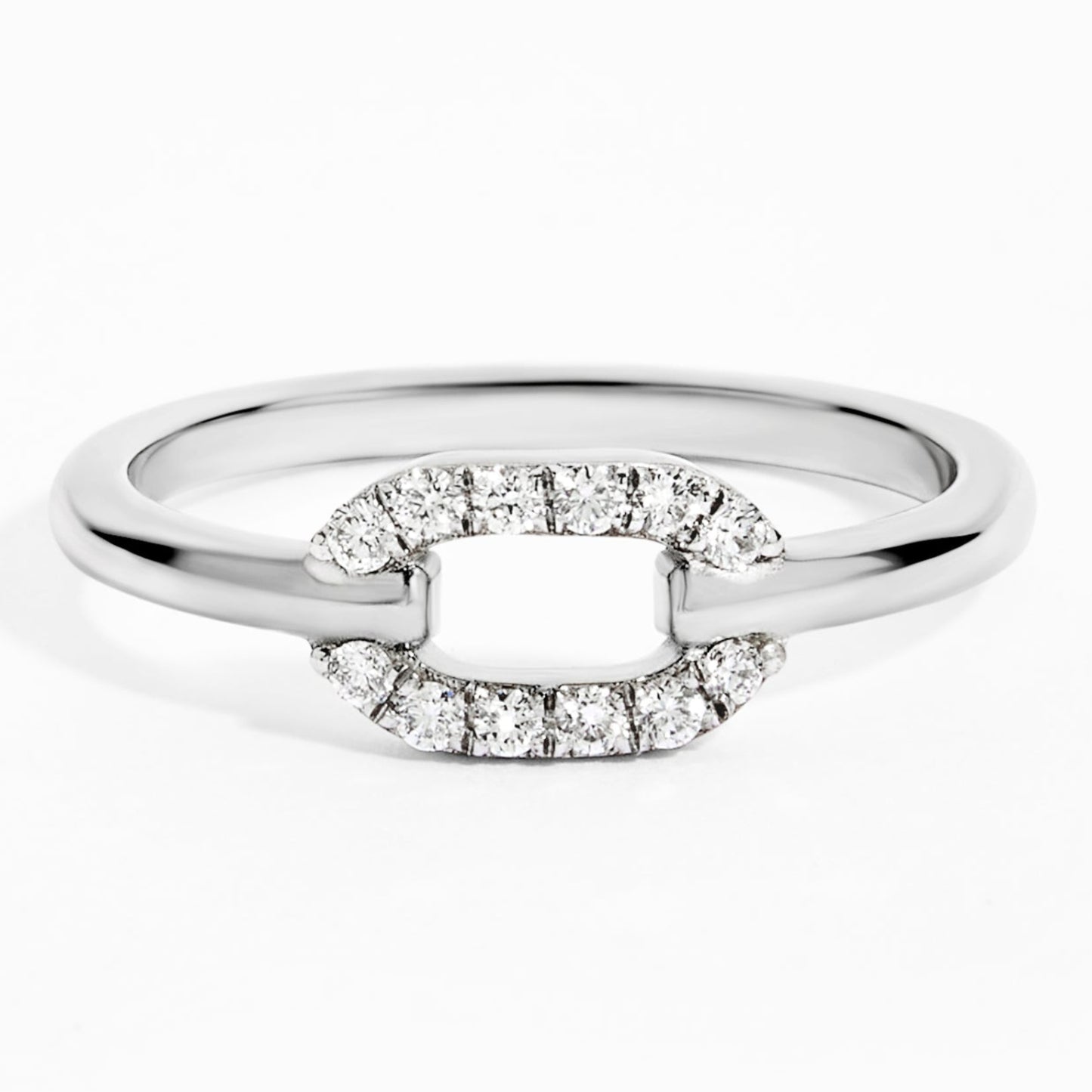 Link Diamond Ring (0.15ct) in White Gold