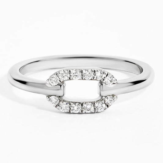 Link Diamond Ring (0.15ct) in White Gold