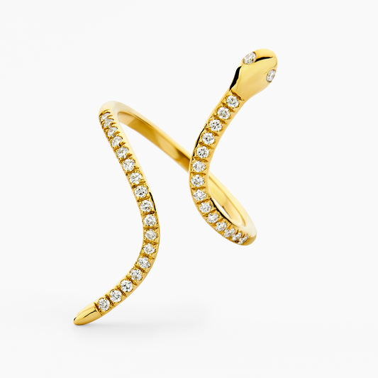 Snake Diamond Ring (0.34ct)  in Yellow Gold