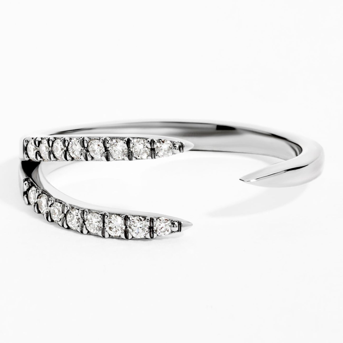 Open Cuff Diamond Ring (0.20ct) in White Gold