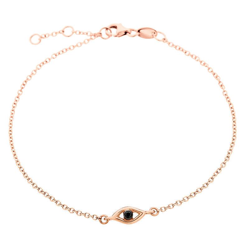 Eye Black Diamond Bracelet in 18K Rose Gold