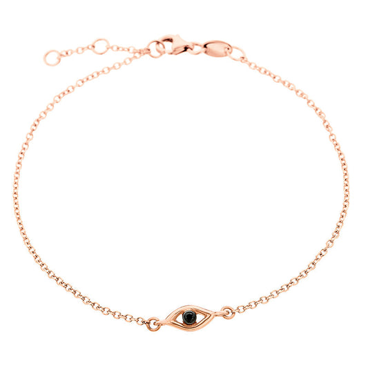 Eye Black Diamond Bracelet in 18K Rose Gold