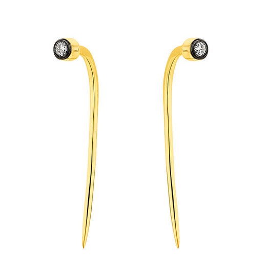 Nails Diamond Earrings in 18K Yellow Gold