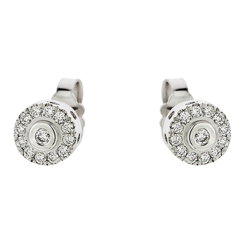 Rossette 0.20ct Diamond Earrings in 18K White Gold