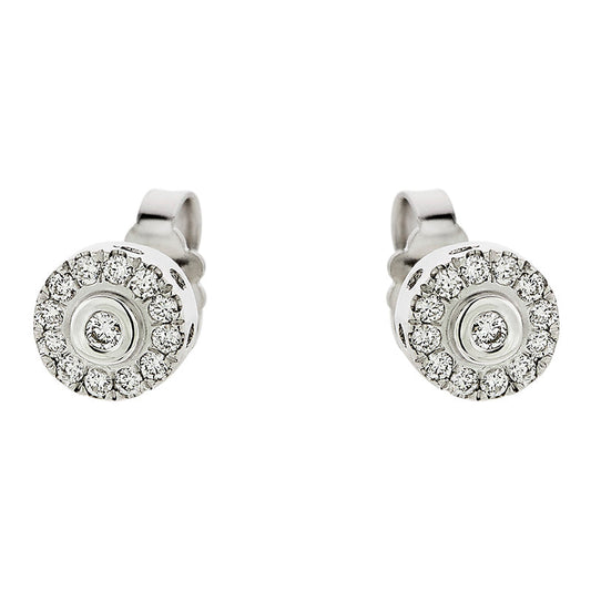 Rossette 0.20ct Diamond Earrings in 18K White Gold
