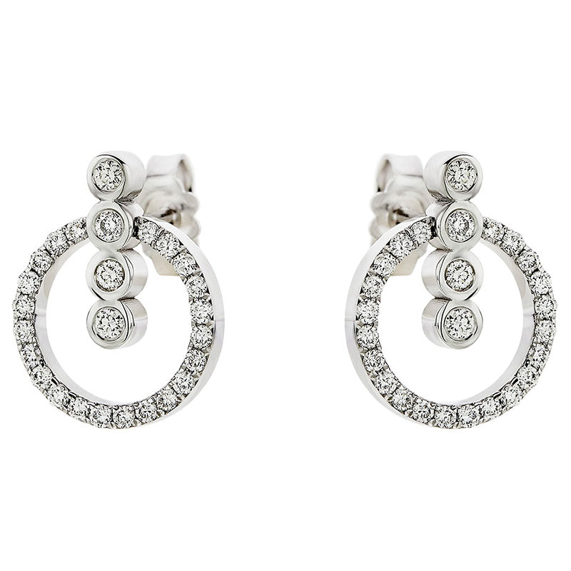 Crown 0.48ct Diamond Earrings in 18K White Gold
