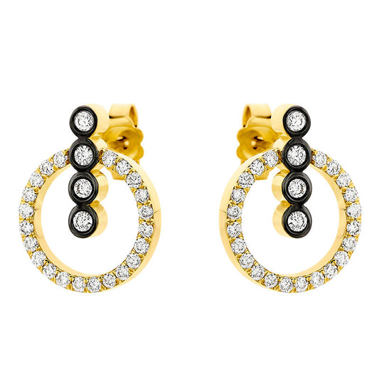 Crown 0.48ct Diamond Earrings in 18K Yellow Gold