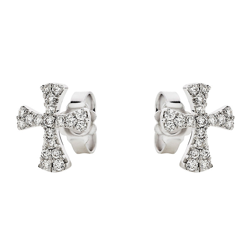 Cross 0.28ct Diamond Earrings in 18K White Gold