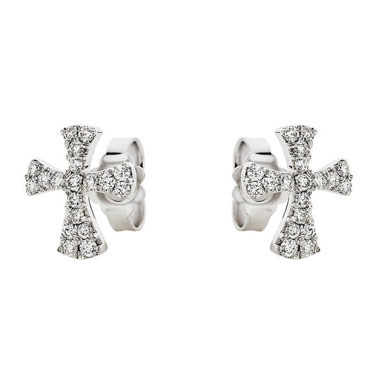 Cross 0.28ct Diamond Earrings in 18K White Gold