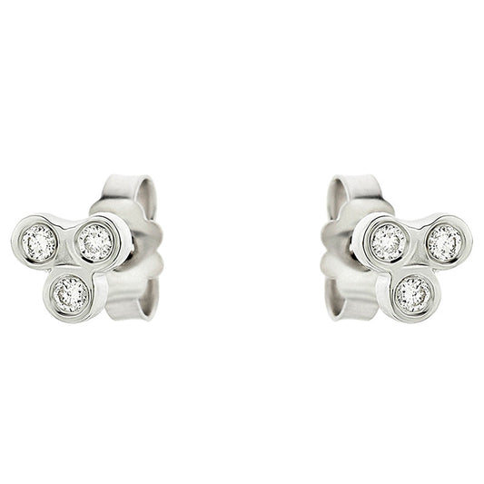 Triade Diamond Earrings in 18K White Gold