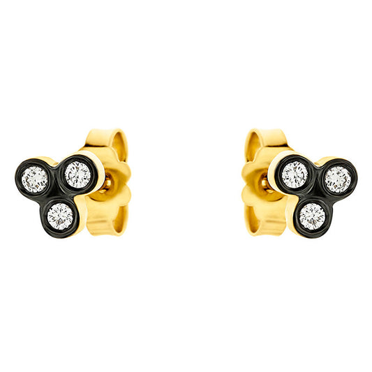 Triade Diamond Earrings in 18K Yellow Gold
