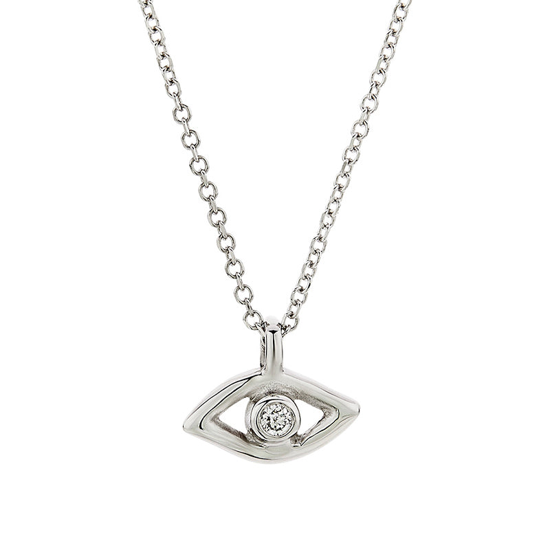 Eye Diamond Necklace in 18K White Gold