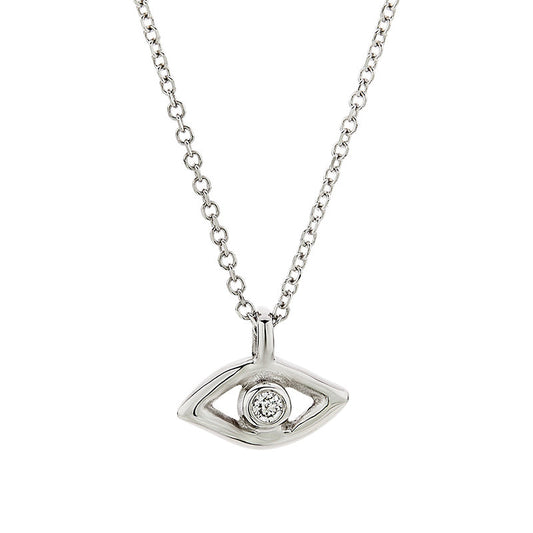 Eye Diamond Necklace in 18K White Gold