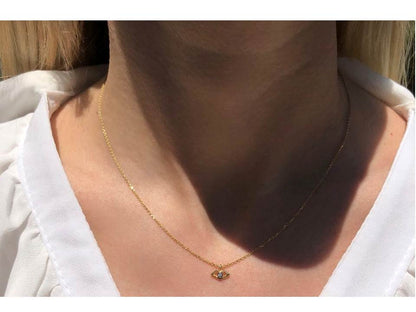 Eye Diamond Necklace in 18K Yellow Gold