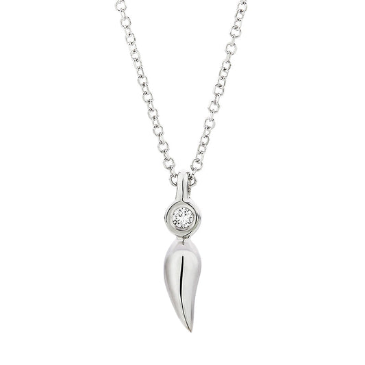 Panther Claws One Diamond Necklace in 18K White Gold