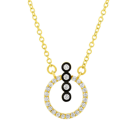 Queen's Crown Diamond Necklace in 18K Yellow Gold