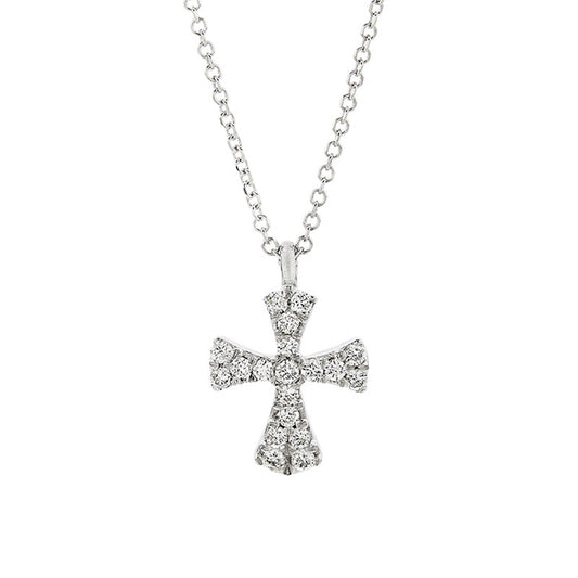 Cross Necklace in 18K White Gold with 0.14ct Diamonds