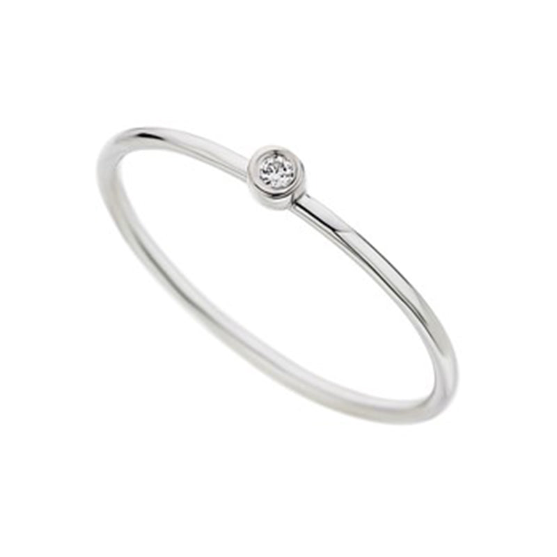 One Diamond Ring in 18K White Gold