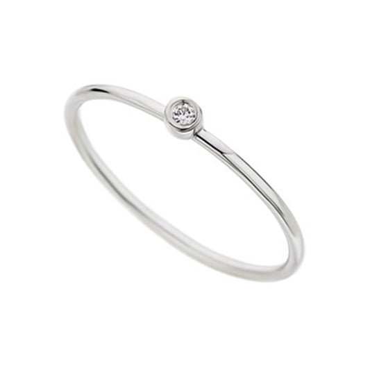 One Diamond Ring in 18K White Gold