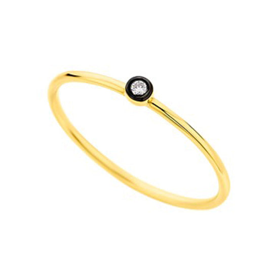 One Diamond Ring in 18K Gold