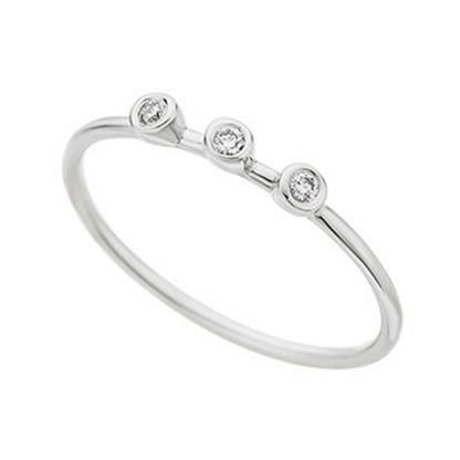 Three Diamonds Ring in 18K White Gold