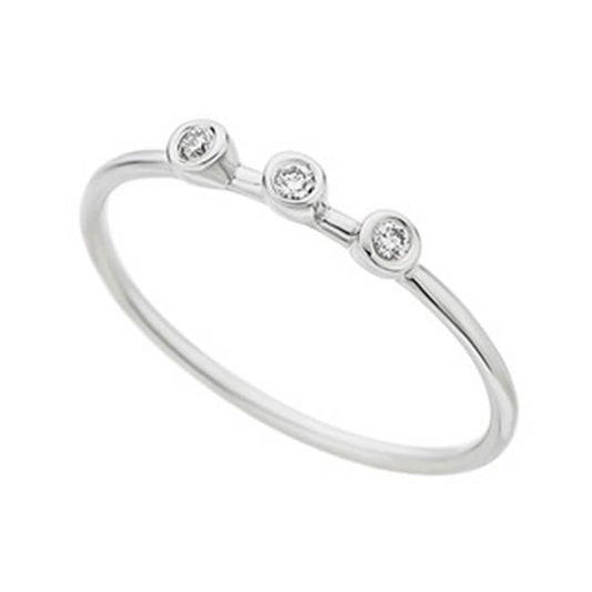 Three Diamonds Ring in 18K White Gold